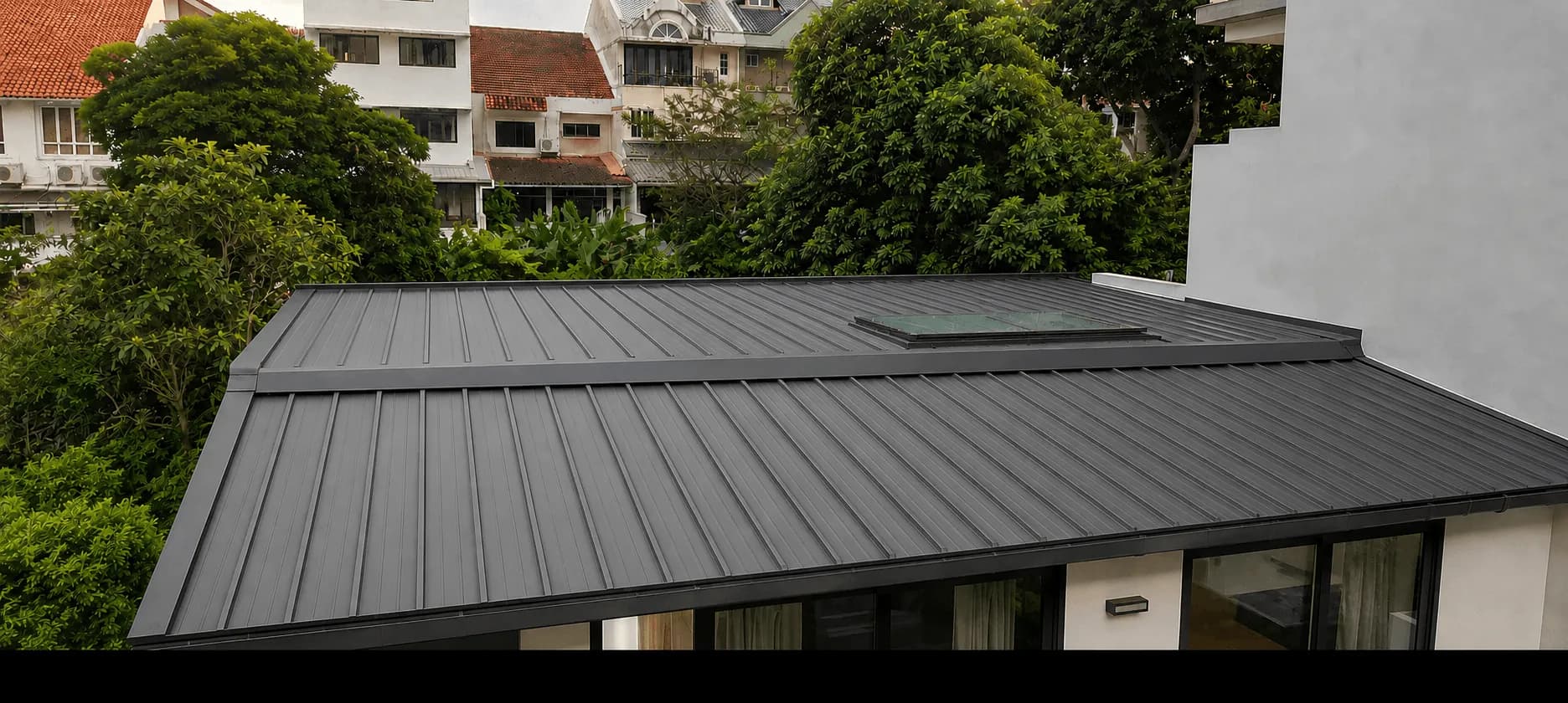 Roofing works on a Singapore residential property