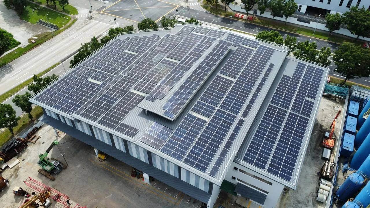 Solar PV panels installed on a residential rooftop in Singapore