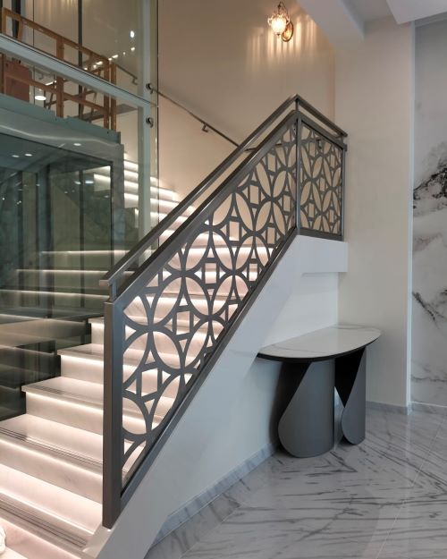 Staircase beside a lift