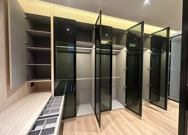Wardrobe with tinted glass doors
