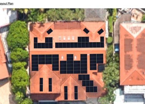 Sample image of proposed solar panel layout plan